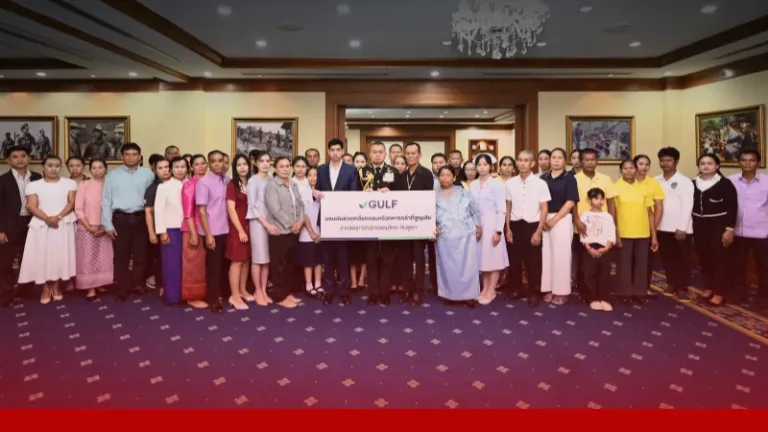 GULF มอบเงิน 17 ล้านบาท จากกองทุน 100 ล้านบาทร่วมเป็นส่วนหนึ่งในการดูแลครอบครัวทหารกล้าที่เสียสละเพื่อชาติ