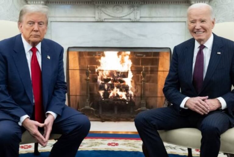 “ไบเดน” จับมือ “ทรัมป์” ยินดีคืนบัลลังก์ทำเนียบขาว