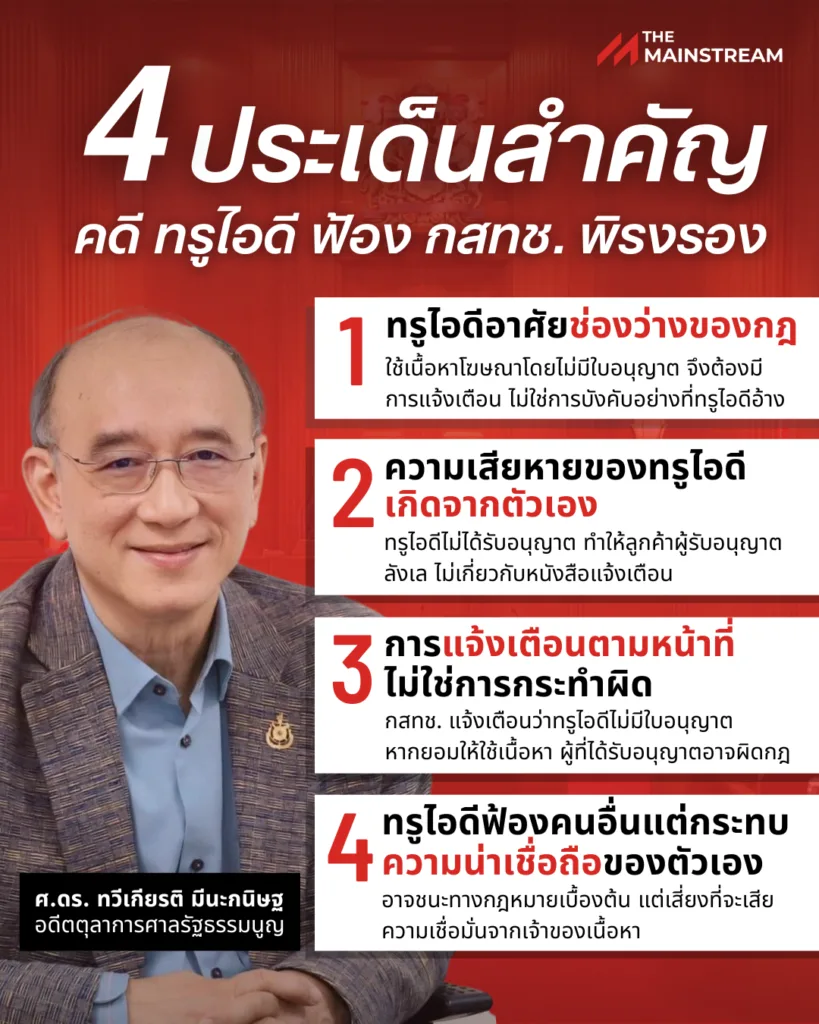 Thawee Kiat » The Mainstream ทรูไอดี, พิรงรอง, ศาลรัฐธรรมนูญ, OTT, คดีความ