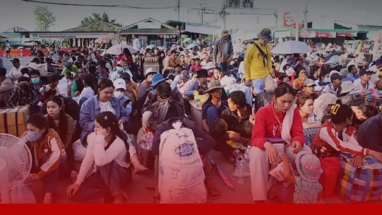 ฮุน เซน ขู่ยึดที่ดิน-สัญชาติ แรงงานกัมพูชาแห่กลับบ้านแน่นชายแดน